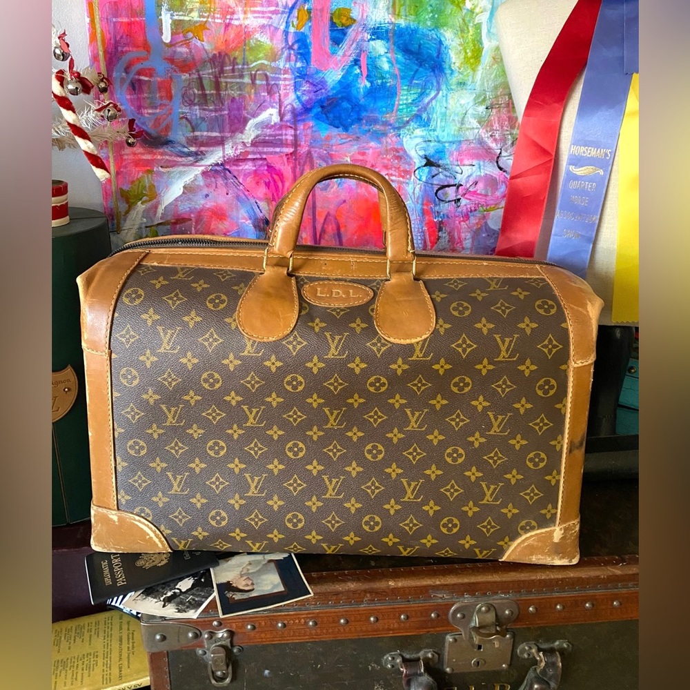 Rare LOUIS VUITTON Travel Case Luggage Tote French Company Shoe Bag Saks Fifth